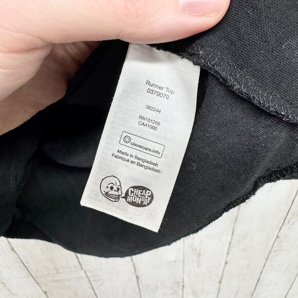 Cheap Monday Top Women Size Small Black Runner Top Short Sleeve Tee Shirt - Picture 4 of 6